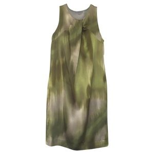 Vince Green Watercolor Silk Shift Dress
